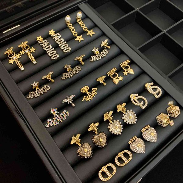 d bee asymmetric female cd letter pearl dijia net red back hanging love earrings, Golden
d bee asymmetric female cd letter pearl dijia net red back hanging love earrings, Golden