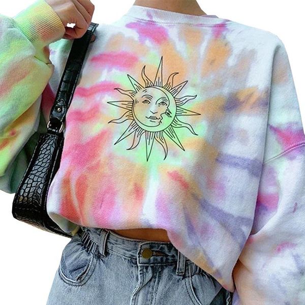 women's hoodies & sweatshirts plus size women sun printed pullover long sleeve autumn winter ladies tie colorful dyeing fashion leisur, Black
women's hoodies & sweatshirts plus size women sun printed pullover long sleeve autumn winter ladies tie colorful dyeing fashion leisur, Black