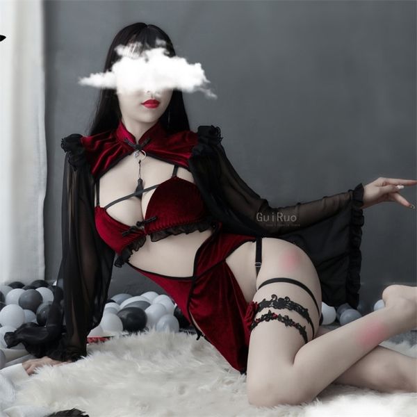 dark witch bandage uniform anime cosplay costumes lace erotic lingerie set for women maid cute evil demon backless dress, Black;white
dark witch bandage uniform anime cosplay costumes lace erotic lingerie set for women maid cute evil demon backless dress, Black;white