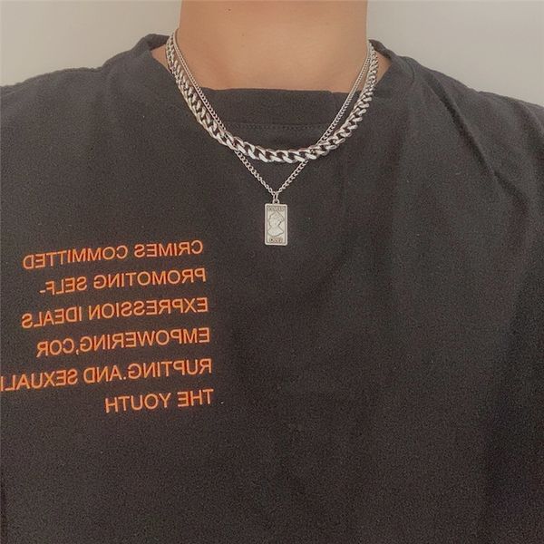 double yc jewelry queen brand titanium stainless steel pendant chain, Silver
double yc jewelry queen brand titanium stainless steel pendant chain, Silver