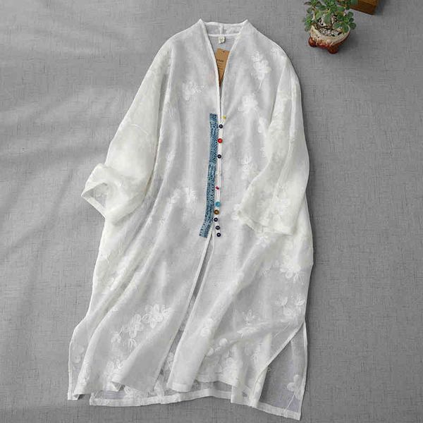 women's blouses & shirts women's linen embroidered v-neck color button nine point sleeve shirt spring and summer medium length lig, White
women's blouses & shirts women's linen embroidered v-neck color button nine point sleeve shirt spring and summer medium length lig, White