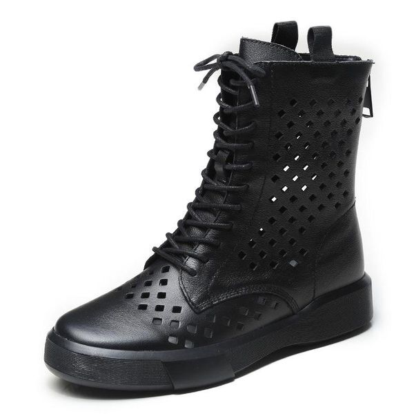 boots 2021 woman genuine leather summer shoes for women cool hollow breathable flat mid calf back zipper mujer, Black
boots 2021 woman genuine leather summer shoes for women cool hollow breathable flat mid calf back zipper mujer, Black