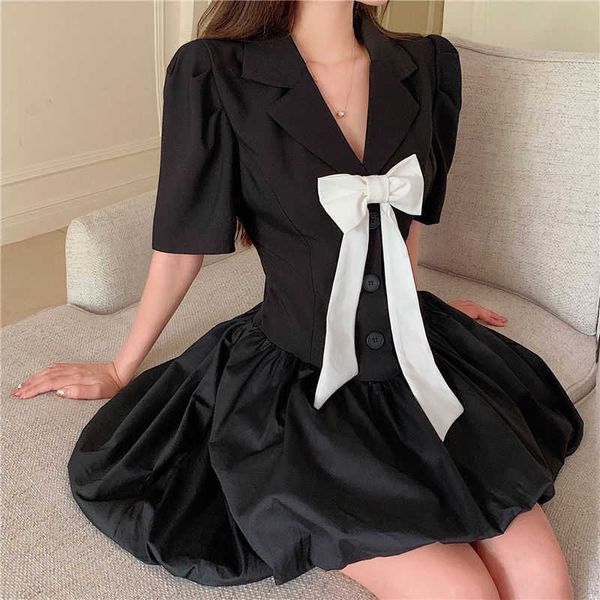 casual dresses summer preppy style mini women bow party short sleeve y2k female office lady chic korean g68x, Black;gray
casual dresses summer preppy style mini women bow party short sleeve y2k female office lady chic korean g68x, Black;gray