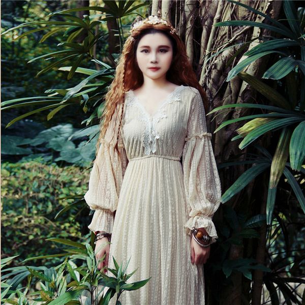 casual dresses original design spring women vintage elegant slim lace maxi sweet loose fairy long clothes oeb5, Black;gray
casual dresses original design spring women vintage elegant slim lace maxi sweet loose fairy long clothes oeb5, Black;gray