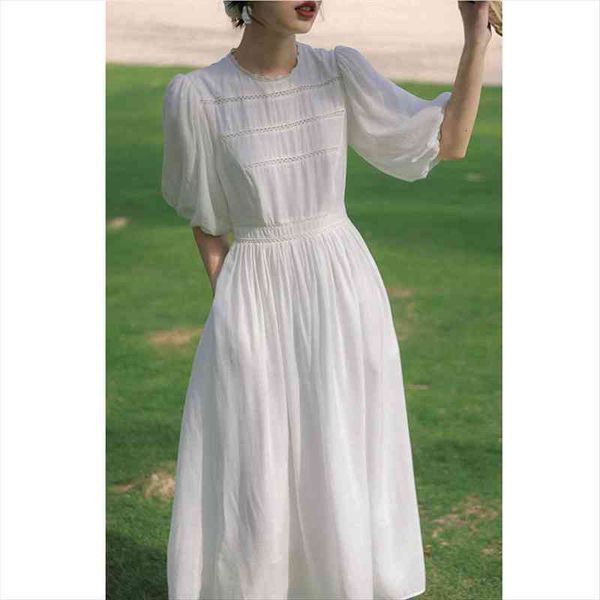 lantern sleeve o neck womens dress hollow out white french style super fairy a line elegant clothes, Black;gray
lantern sleeve o neck womens dress hollow out white french style super fairy a line elegant clothes, Black;gray