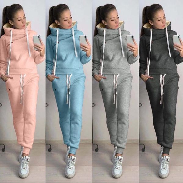 women's two piece women tracksuit fashion womens sets casual colorful solid hooded long sleeve sport +long pants set, White
women's two piece women tracksuit fashion womens sets casual colorful solid hooded long sleeve sport +long pants set, White