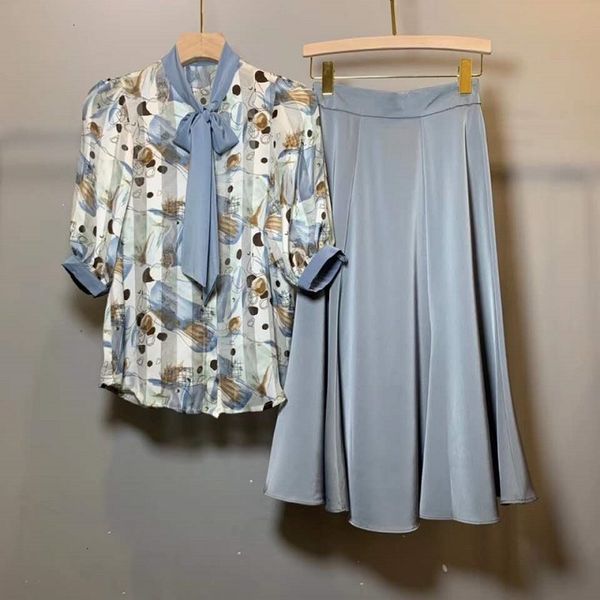 two piece dress ladies skirt suits summer fashion 2 women bow tie elegant blouse+mid-calf pink blue skirt set clot vinr, White
two piece dress ladies skirt suits summer fashion 2 women bow tie elegant blouse+mid-calf pink blue skirt set clot vinr, White