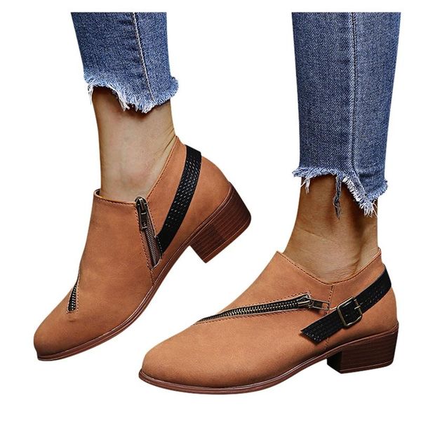 boots retro women leather flat zipper solid color short booties round toe shoes, Black
boots retro women leather flat zipper solid color short booties round toe shoes, Black