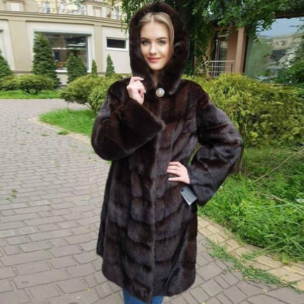 women's fur & faux winter hooded mink coat women real jacket long sleeve plus size overcoat 2021 arrival, Black
women's fur & faux winter hooded mink coat women real jacket long sleeve plus size overcoat 2021 arrival, Black