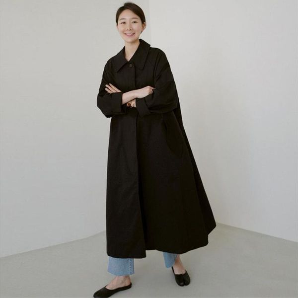 fairynatural ladies long korean simple trench coat loose turn down collar female button coats 2021 spring autumn women's, Tan;black
fairynatural ladies long korean simple trench coat loose turn down collar female button coats 2021 spring autumn women's, Tan;black