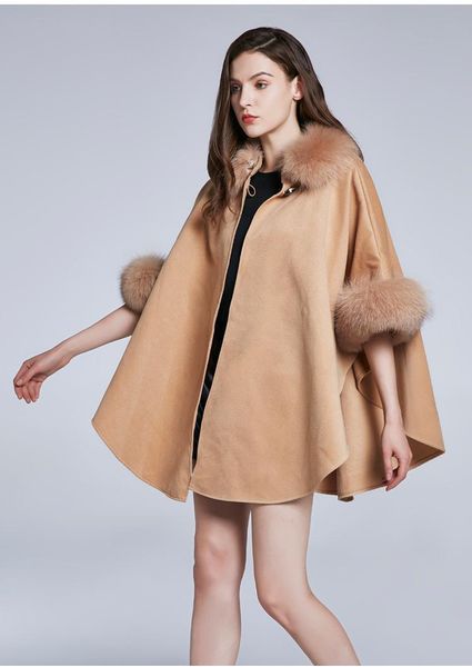 women's wool & blends autumn and winter fashion cloak woolen coat shawl double-sided medium long cashmere coats, Black
women's wool & blends autumn and winter fashion cloak woolen coat shawl double-sided medium long cashmere coats, Black