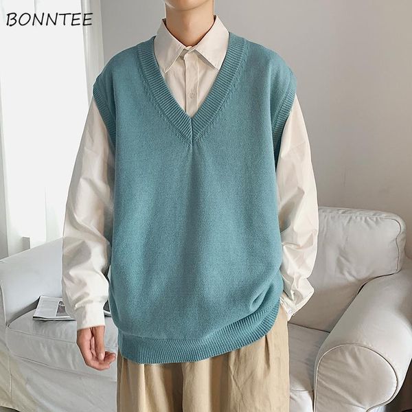 men sweater vest solid simple daily v-neck loose sleeveless knitted sweaters male casual all-match ins chic korean streetwear men's ves, Black;white
men sweater vest solid simple daily v-neck loose sleeveless knitted sweaters male casual all-match ins chic korean streetwear men's ves, Black;white