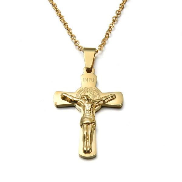 pendant necklaces stainless steel inri cross necklace for men women crucifixion christian mirror polished gold/sliver color, Silver
pendant necklaces stainless steel inri cross necklace for men women crucifixion christian mirror polished gold/sliver color, Silver