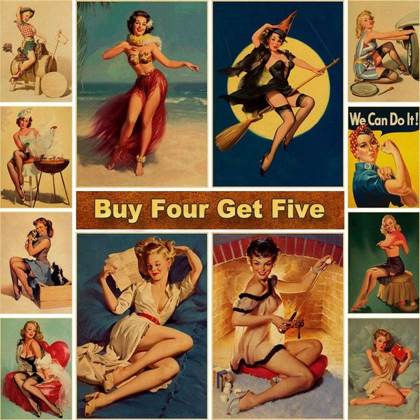 wall stickers vintage kraft paper poster pub kitchen bedroom decoration pin up girl posters and prints for home bar decor
wall stickers vintage kraft paper poster pub kitchen bedroom decoration pin up girl posters and prints for home bar decor
