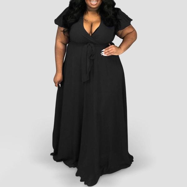 casual dresses plus size chiffon dress for womens 4xl v neck short sleeve high waist floor length elegant evening night party long vestidos, Black;gray
casual dresses plus size chiffon dress for womens 4xl v neck short sleeve high waist floor length elegant evening night party long vestidos, Black;gray