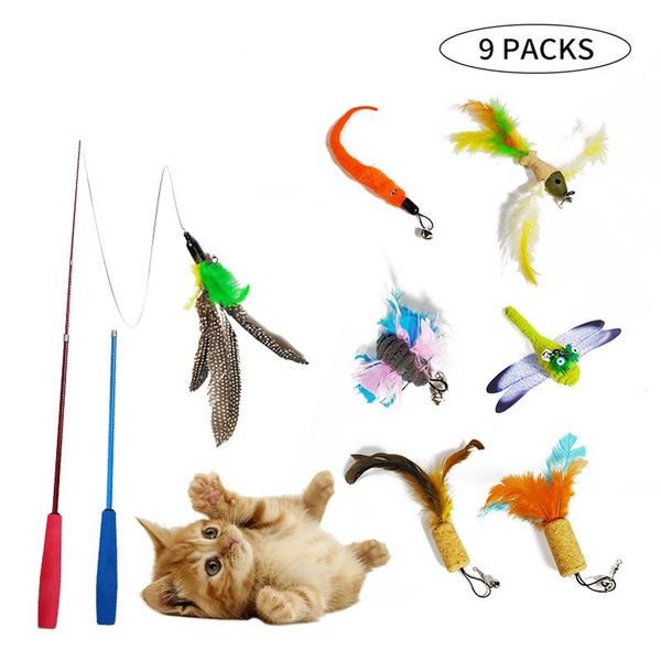 cat toys 9pcs/set feather bell pet rod toy kitten playing funny interactive supplies 2 poles 7 replacement
cat toys 9pcs/set feather bell pet rod toy kitten playing funny interactive supplies 2 poles 7 replacement