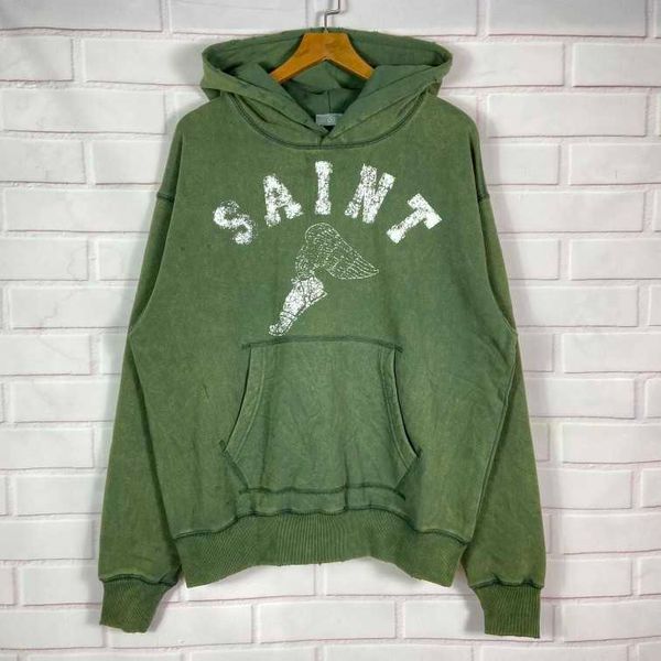men's hoodies saint michael lettered print worn out damaged american green sweater men's and women's plush hoodie jacket, Black
men's hoodies saint michael lettered print worn out damaged american green sweater men's and women's plush hoodie jacket, Black