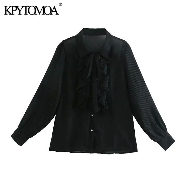 women fashion pleated ruffle trims black blouses vintage long sleeve button-up female shirts blusas chic 210416, White
women fashion pleated ruffle trims black blouses vintage long sleeve button-up female shirts blusas chic 210416, White