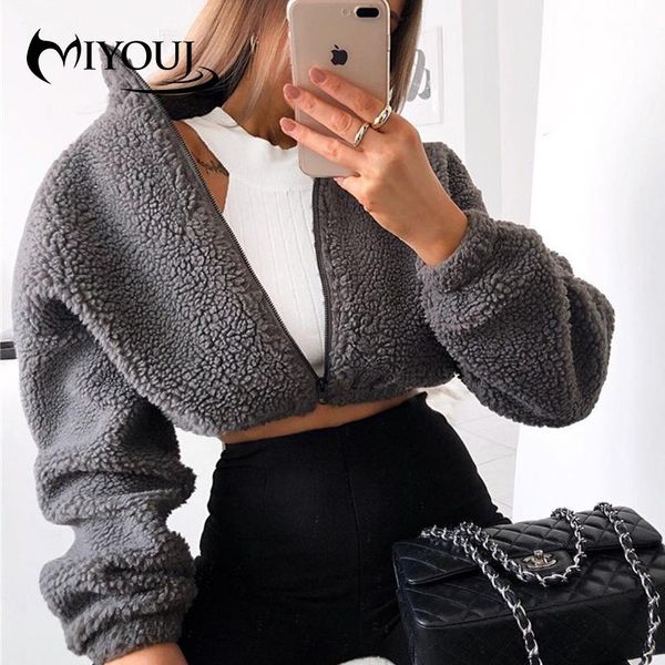 women's jackets miyouj lamb wool autumn winter jacket women coat zipper solid cropped shaggy teddy overcoat fashion outwear female clot, Black;brown
women's jackets miyouj lamb wool autumn winter jacket women coat zipper solid cropped shaggy teddy overcoat fashion outwear female clot, Black;brown