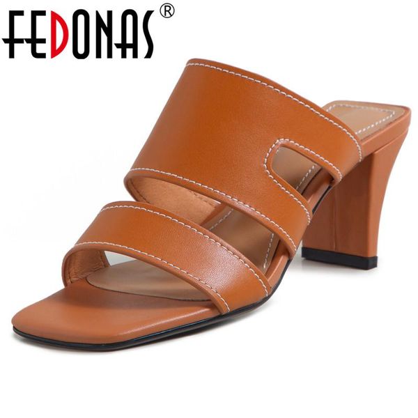 dress shoes fedonas genuine leather female slippers summer est high heels woman 2021 casual party women sandals, Black
dress shoes fedonas genuine leather female slippers summer est high heels woman 2021 casual party women sandals, Black