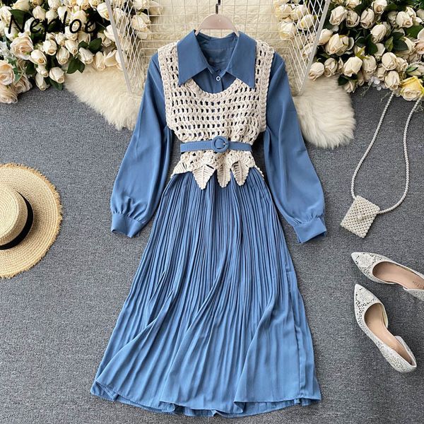 neploe autumn two piece set vintage bohemian chic sashes hook flower hollow out knitted vest + solid color dress women suit 210423, White
neploe autumn two piece set vintage bohemian chic sashes hook flower hollow out knitted vest + solid color dress women suit 210423, White