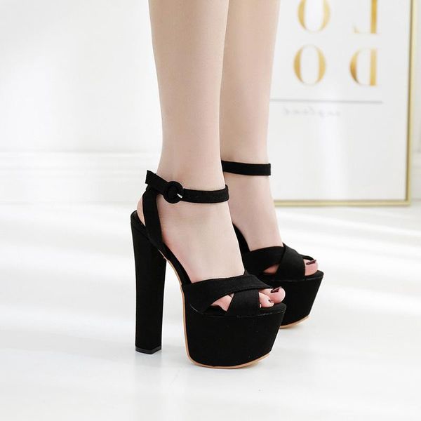 sandals personalized cross bandage night club super high heel shoes pointed waterproof platform thick bottom temperament thin 15cm, Black
sandals personalized cross bandage night club super high heel shoes pointed waterproof platform thick bottom temperament thin 15cm, Black