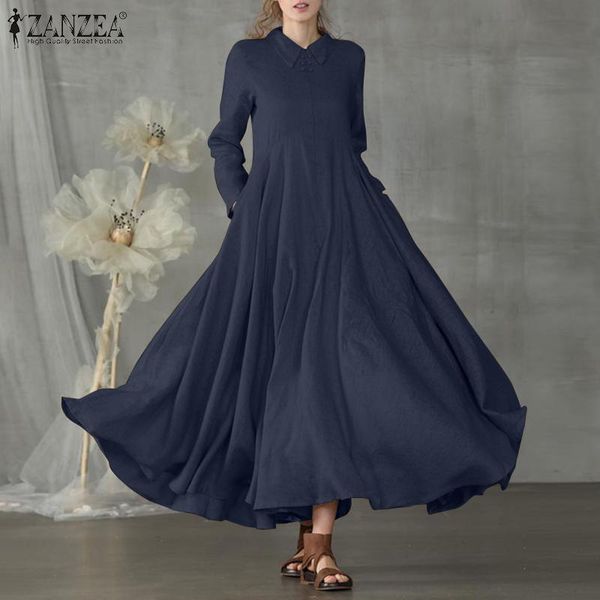 women elegant lapel party zipper long maxi tunic sundress vintage cotton vestidos full sleeve collared solid dresses casual, Black;gray
women elegant lapel party zipper long maxi tunic sundress vintage cotton vestidos full sleeve collared solid dresses casual, Black;gray