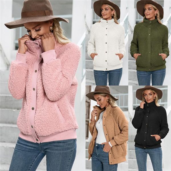 women's fur & faux winter women button down fleece jacket solid color long sleeve lapel neck fuzzy sweater cardigan shearling shaggy co, Black
women's fur & faux winter women button down fleece jacket solid color long sleeve lapel neck fuzzy sweater cardigan shearling shaggy co, Black