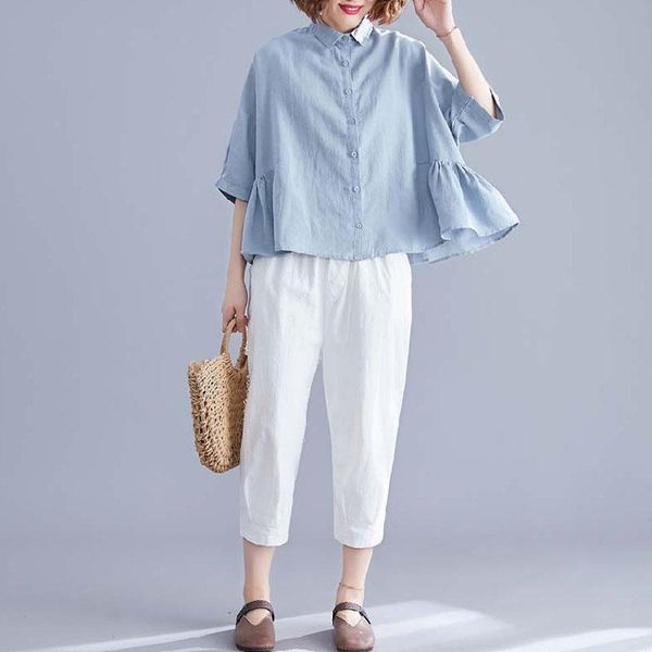 women's blouses & shirts plus size 4xl 5xl short sleeve blouse loose womens and 2021 summer cotton linen women shirt cardigan roupa fe, White
women's blouses & shirts plus size 4xl 5xl short sleeve blouse loose womens and 2021 summer cotton linen women shirt cardigan roupa fe, White