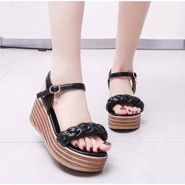 sandals pu women buckle strap weaved leather ladies shoes wedges platform female casual sandalies summer fashion pumps 2021, Black
sandals pu women buckle strap weaved leather ladies shoes wedges platform female casual sandalies summer fashion pumps 2021, Black