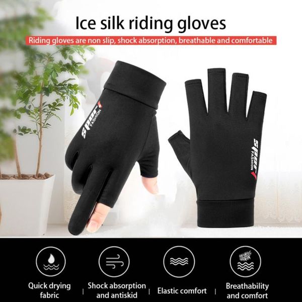 cycling gloves fitness in spring and summer men's women's sun protection half finger anti-skid, Black
cycling gloves fitness in spring and summer men's women's sun protection half finger anti-skid, Black