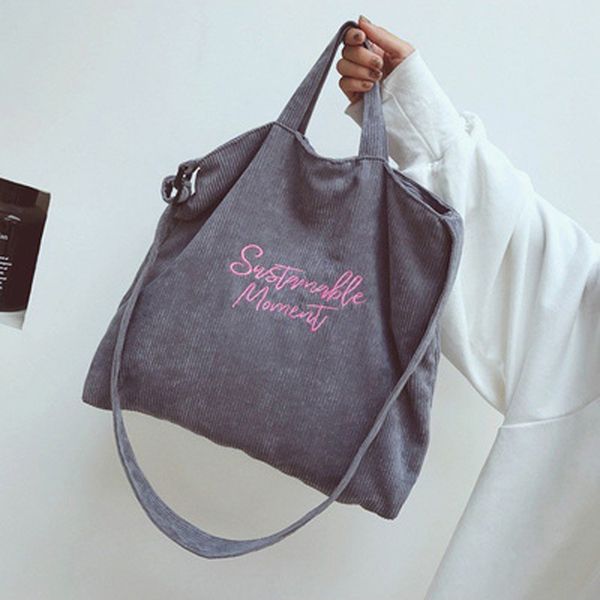 women corduroy canvas tote ladies casual shoulder foldable reusable shopping s beach bag female cotton cloth handbag 210315
women corduroy canvas tote ladies casual shoulder foldable reusable shopping s beach bag female cotton cloth handbag 210315