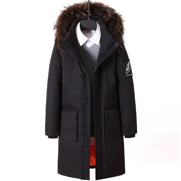 White duck feather men's et, fur collar warm Hoodie, fashionable thick coat, 90%, Black
White duck feather men's et, fur collar warm Hoodie, fashionable thick coat, 90%, Black