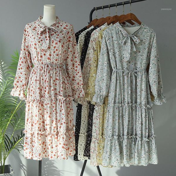 casual dresses elegant bow collar ruffles women dress long sleeve chiffon korean fashion polka dot pleated xz719, Black;gray
casual dresses elegant bow collar ruffles women dress long sleeve chiffon korean fashion polka dot pleated xz719, Black;gray