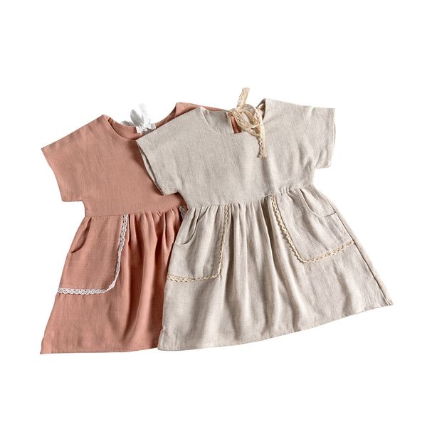 2021 summer new childrens clothing selling fashion girl linen solid color lace pocket short-sleeved round neck dress, Red;yellow
2021 summer new childrens clothing selling fashion girl linen solid color lace pocket short-sleeved round neck dress, Red;yellow