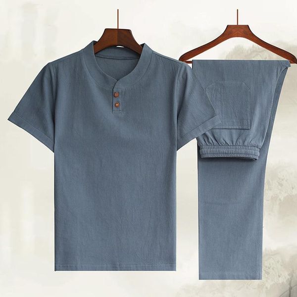 men's tracksuits arrival summer style men boutique two-piece cotton and linen shirt solid leisure, Gray
men's tracksuits arrival summer style men boutique two-piece cotton and linen shirt solid leisure, Gray