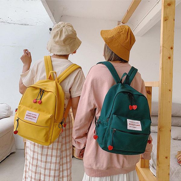 backpack college style sweet girl cherry zipper decoration student school bag simple solid color travel
backpack college style sweet girl cherry zipper decoration student school bag simple solid color travel