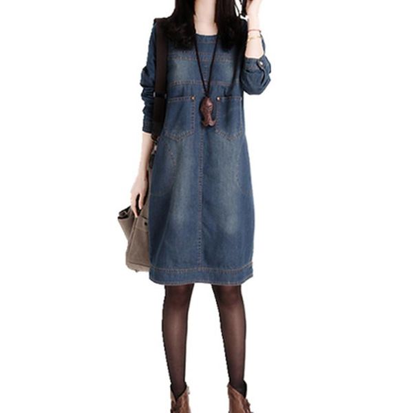 casual dresses 2021 spring autumn women plus sizes denim dress fashion ladies vintage elegant jeans loose long sleeve, Black;gray
casual dresses 2021 spring autumn women plus sizes denim dress fashion ladies vintage elegant jeans loose long sleeve, Black;gray