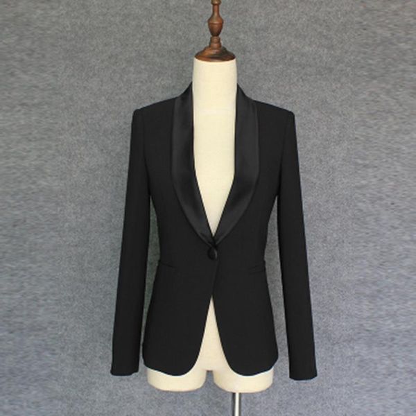 fashion 2021 designer blazer jacket women's single button shawl collar outer suits & blazers, White;black
fashion 2021 designer blazer jacket women's single button shawl collar outer suits & blazers, White;black