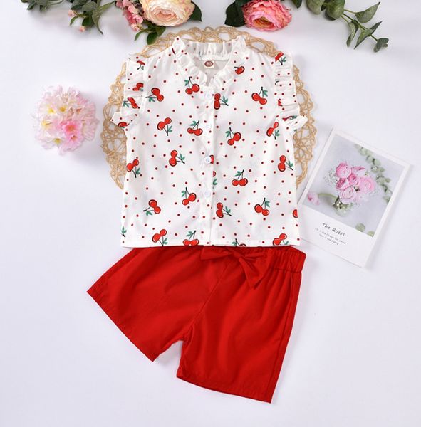 sweet girl clothes suit 1-5y summer cherry print sleeveless + bow pure color shorts fashion children's casual 2pcs set 210515, White
sweet girl clothes suit 1-5y summer cherry print sleeveless + bow pure color shorts fashion children's casual 2pcs set 210515, White