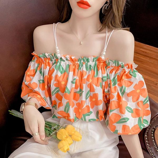 women's blouses & shirts 2021 women summer casual loose lady slash neck off shoulder chiffon puff short sleeve print blouse female eleg, White
women's blouses & shirts 2021 women summer casual loose lady slash neck off shoulder chiffon puff short sleeve print blouse female eleg, White