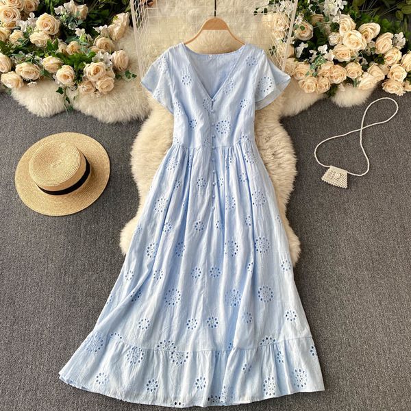 dresses women hollow ruffles korean fashion v neck solid casual loose a-line es summer bohemian vacation midi, Black;gray
dresses women hollow ruffles korean fashion v neck solid casual loose a-line es summer bohemian vacation midi, Black;gray