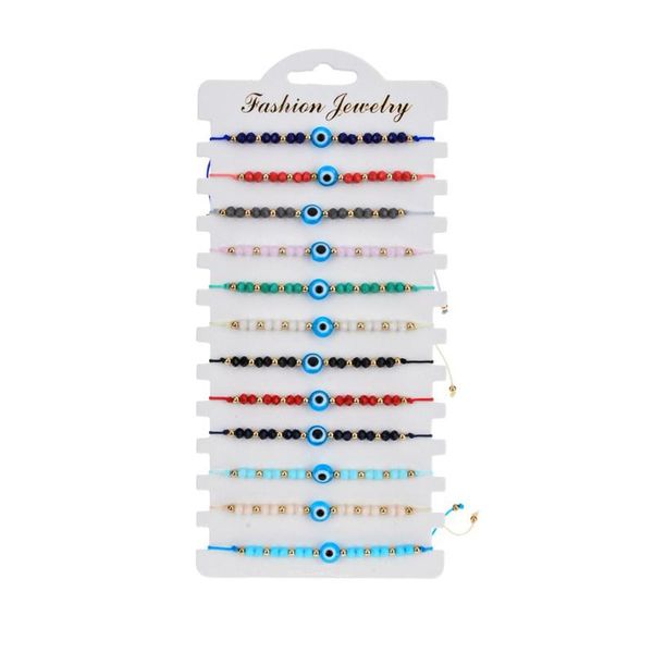 12pcs bohemia colorful evil eyes bead strand bracelet set turkey eyeballs amulet luck blessing gift for women girls protection charm bracele, Golden;silver
12pcs bohemia colorful evil eyes bead strand bracelet set turkey eyeballs amulet luck blessing gift for women girls protection charm bracele, Golden;silver