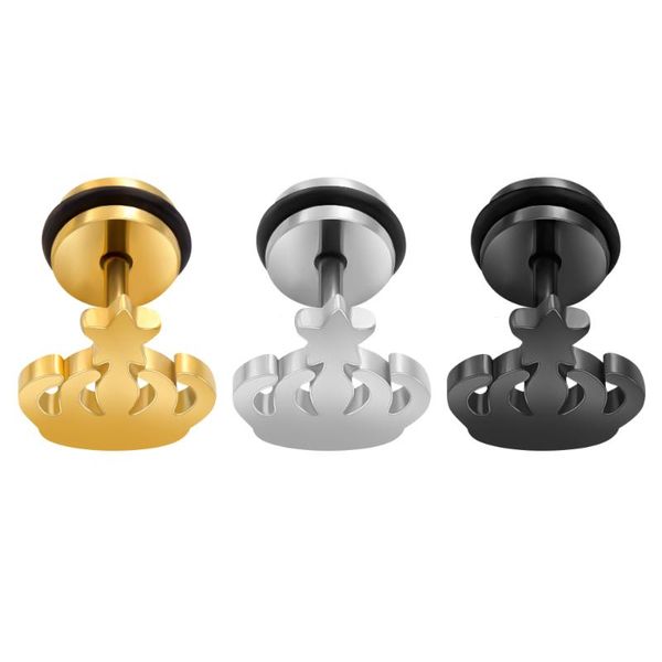 stud punk stainless steel black earring for men women sliver crown star ear child kid gift, Golden;silver
stud punk stainless steel black earring for men women sliver crown star ear child kid gift, Golden;silver