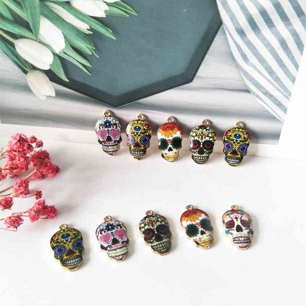10pcs colorful skull halloween metal charms for jewelry making earrings accessories calavera whimsical relief pendants, Silver
10pcs colorful skull halloween metal charms for jewelry making earrings accessories calavera whimsical relief pendants, Silver