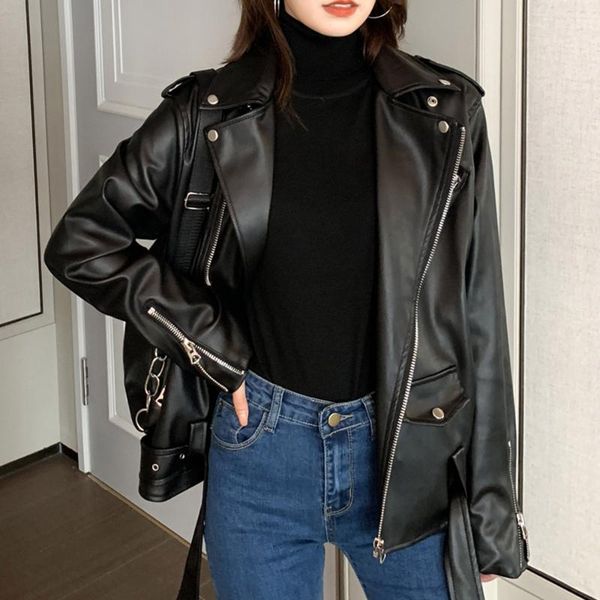 women's leather & faux 2021 motorcycle jacket women pu coats autumn winter jackets oversize belt zipper gothic black
women's leather & faux 2021 motorcycle jacket women pu coats autumn winter jackets oversize belt zipper gothic black