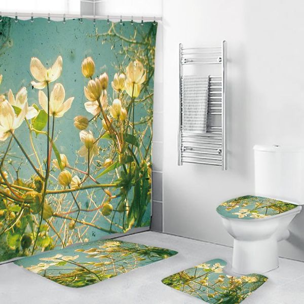 shower curtains 4pcs/set vintage bathroom screen curtain flowers non-slip rugs toilet lid cover bath mat decor
shower curtains 4pcs/set vintage bathroom screen curtain flowers non-slip rugs toilet lid cover bath mat decor