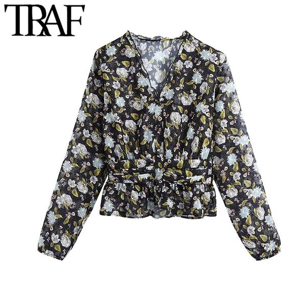 traf women fashion semi-sheer floral print ruffled blouses vintage long sleeve elastic waist female shirts chic 210415, White
traf women fashion semi-sheer floral print ruffled blouses vintage long sleeve elastic waist female shirts chic 210415, White