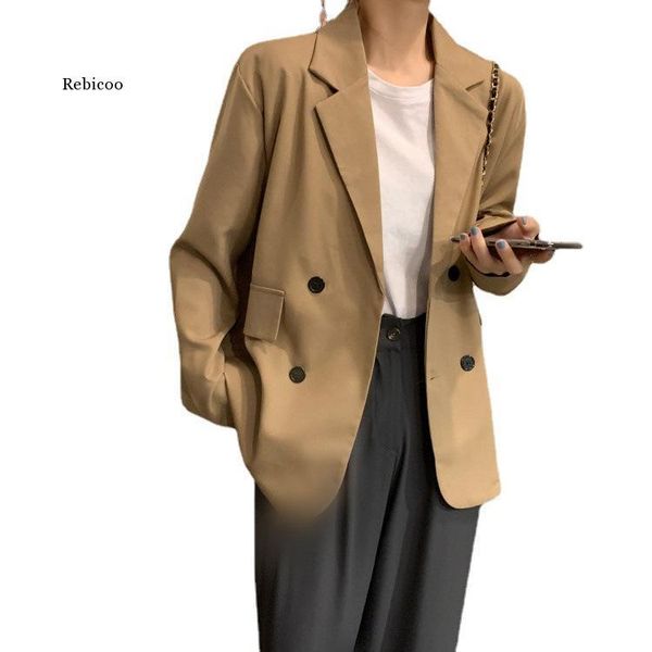 women's suits & blazers women blazer double breasted jacket official ladies loose long sleeve mujer vestido, White;black
women's suits & blazers women blazer double breasted jacket official ladies loose long sleeve mujer vestido, White;black