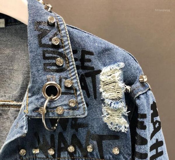 women's jackets 2021 fashion bead diamond graffiti printed short design denim jacket coat women high waist cowboy coats student streetw, Black;brown
women's jackets 2021 fashion bead diamond graffiti printed short design denim jacket coat women high waist cowboy coats student streetw, Black;brown